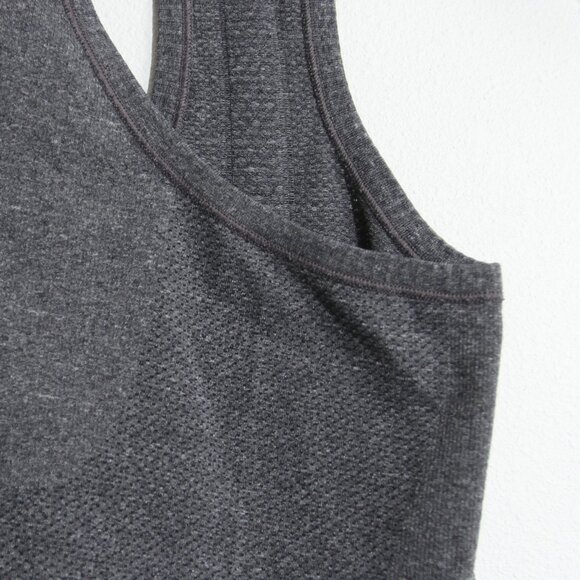 Lululemon Swiftly Tech Racerback Tank Top Heathered Black Gray Seamless Size 6 - Picture 6 of 12